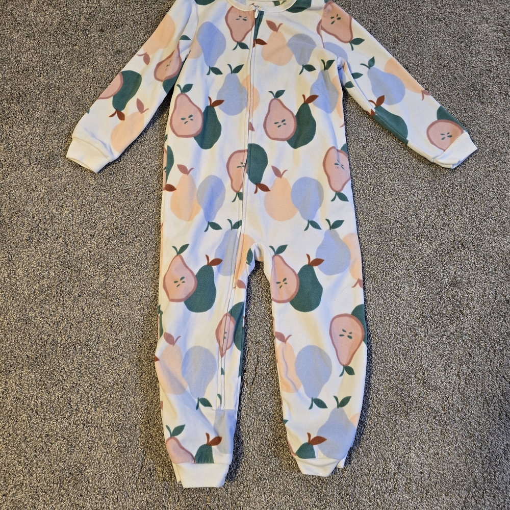 Carter's Peach and Green Kids Pajama Footies